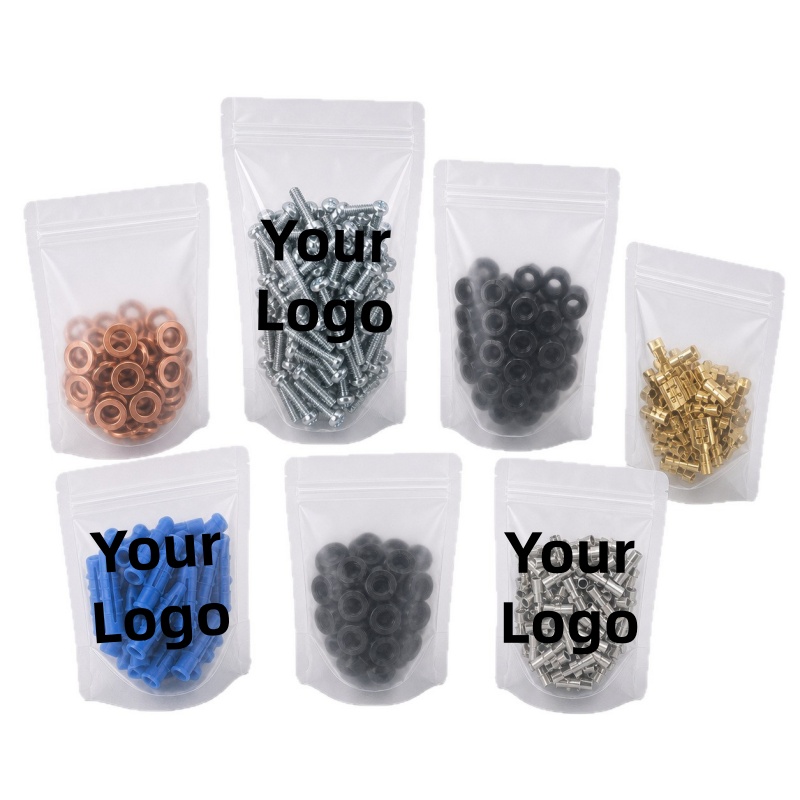 Food Snacks Logos - Kantong Ziplock Berlapis Embun Beku dengan