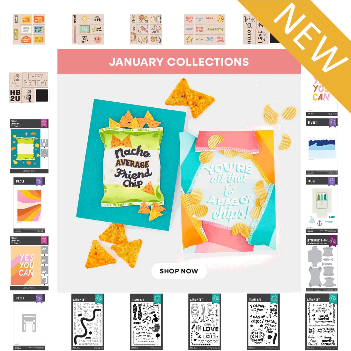 Food Stamps Snacks - Cetakan Logam Love Wavy Lines Snack