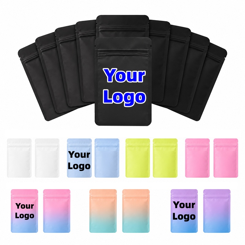Food Snacks Logos - Kantong Ziplock Aluminium Foil Datar yang