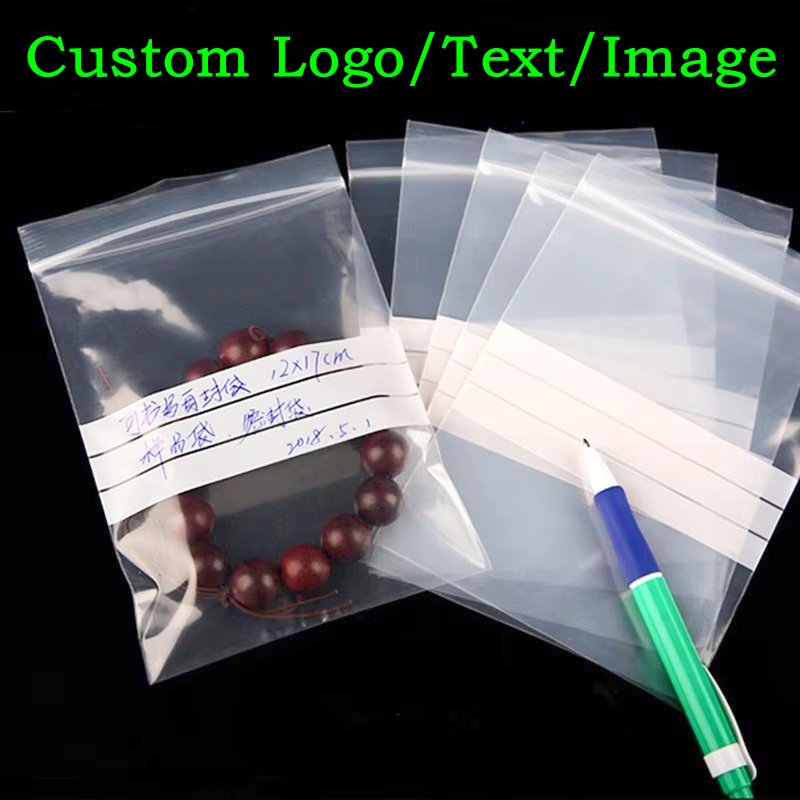 Food Snacks Logos - 200PCS Kantong Plastik PE Transparan dengan