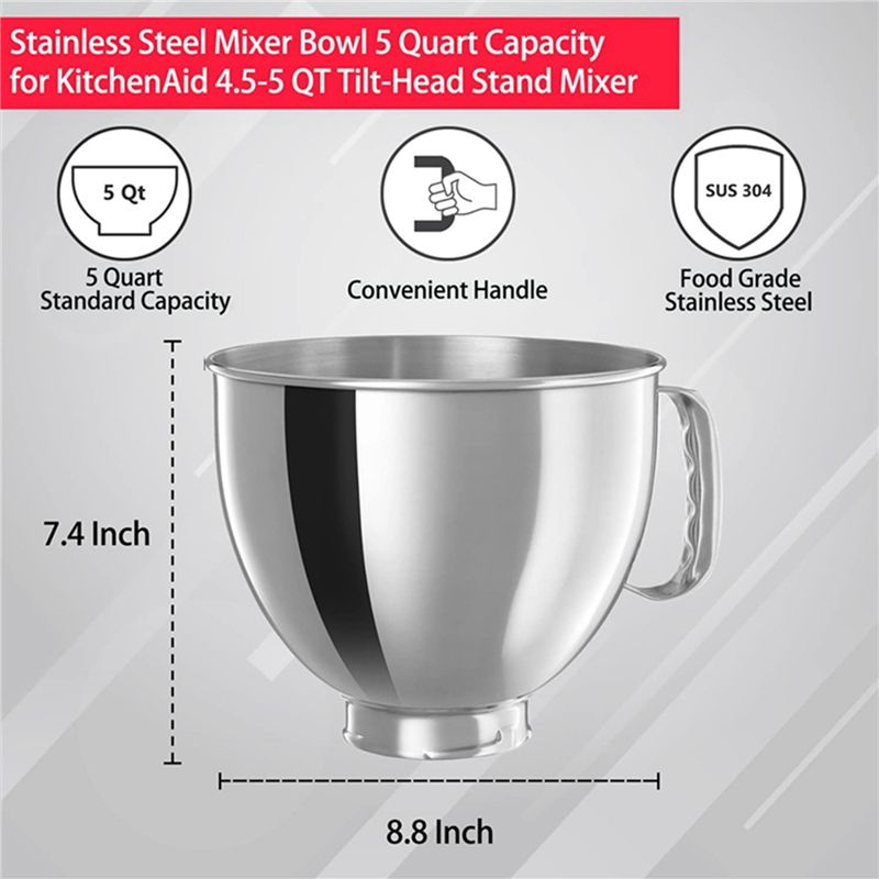 Kitchenaid Mixer Artisan 5Qt - Mangkuk Pengaduk Baja Tahan Karat A21T