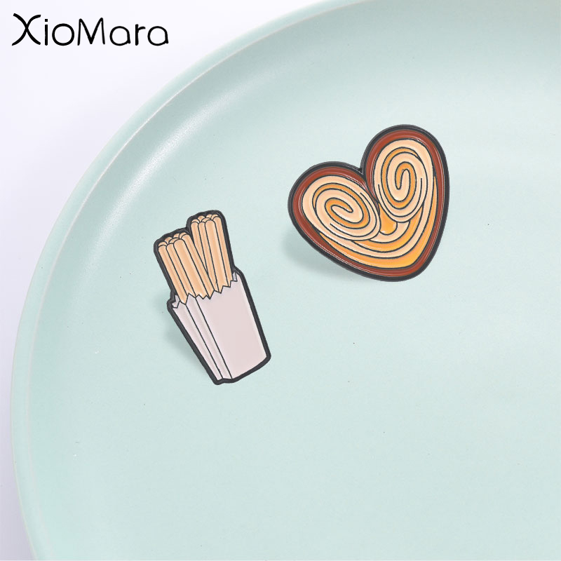 Food Lovers Snacks - Pin Enamel Camilan Lucu, Lencana Kue