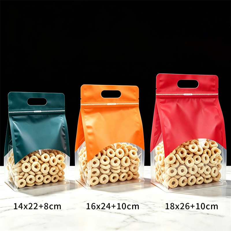 50Pcs Kantong Segel Transparan - Food Snacks Logos ulasan dan harga