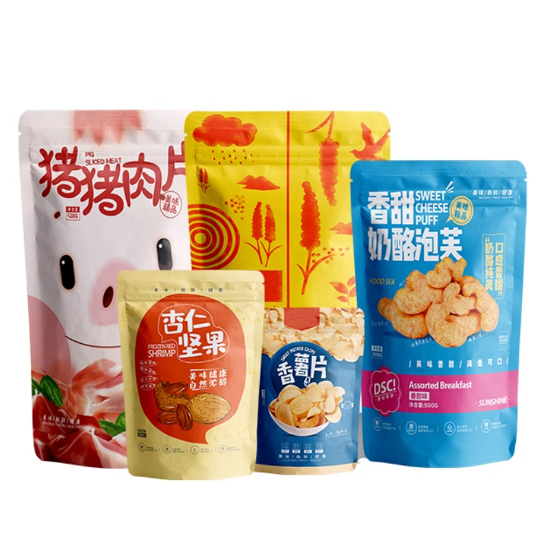 Kantong Zipper Mylar Cetak Kus - Food Lovers Snacks ulasan dan harga